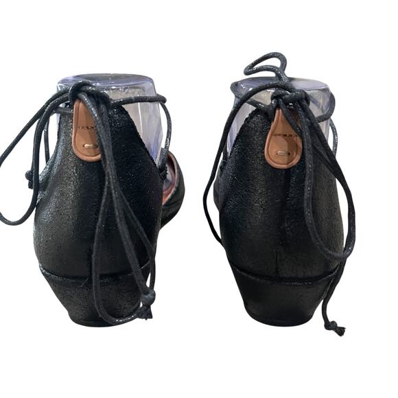 Gentle Souls Women's Leather Wedge Ballet Nerissa Ghillie Size 8 in Black - Picture 4 of 8